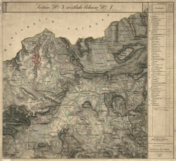 Severní čechy 1848 Peterswald a Peterswald - Hungertuch