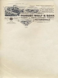 August Wolf & Söhne - firemní dopisní papír August Wolf & Söhne - firemní dopisní papír