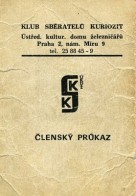 Club of Curiosity collectors ID Card - 1981
