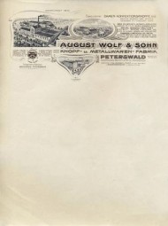 August Wolf & Söhne - firemní dopisní papír