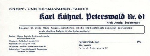Karl Kühnel,výroba knoflíků a kovového zboží